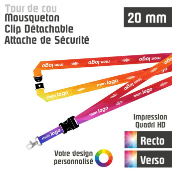 Tour de Cou Mousqueton J+10 Clip et Attache