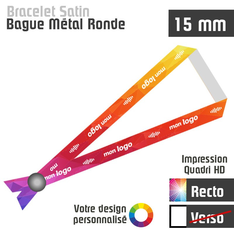 Bracelet Satin Bague Metal Ronde J+10