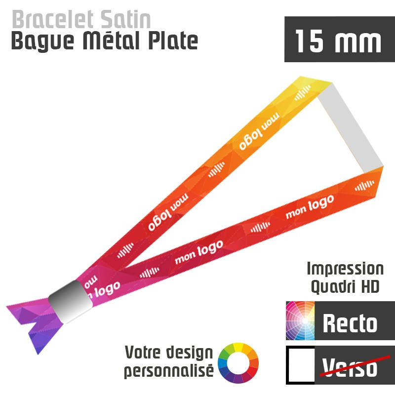 Bracelet Satin Bague Metal Plate J+10