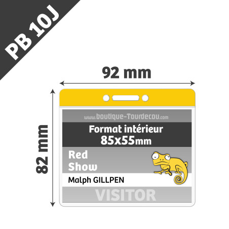 PB10J - Porte Badge Souple - Horizontal - 92x82mm - Transparent