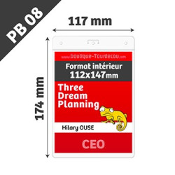 PB08 - Porte Badge Souple - Vertical - 117x174mm - Transparent