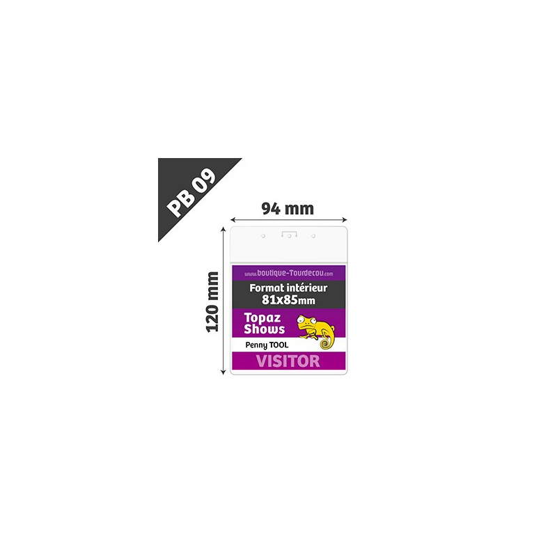 PB09 - Porte Badge Souple - Vertical - 94x120mm - Transparent