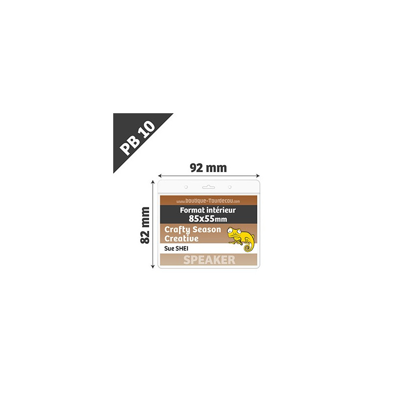 PB10 - Porte Badge Souple - Horizontal - 92x82mm - Transparent