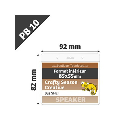 PB10 - Porte Badge Souple - Horizontal - 92x82mm - Transparent
