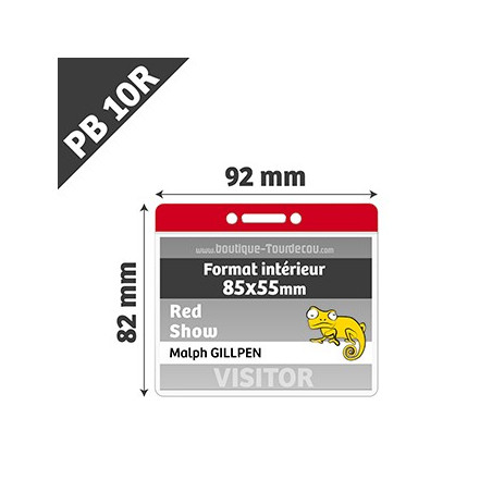 PB10R - Porte Badge Souple - Horizontal - 92x82mm - Transparent