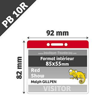PB10R - Porte Badge Souple - Horizontal - 92x82mm - Transparent