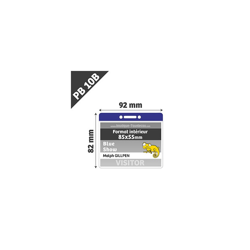 PB10B - Porte Badge Souple - Horizontal - 92x82mm - Transparent