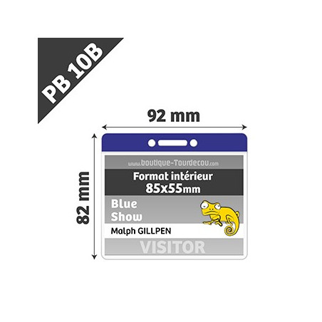 PB10B - Porte Badge Souple - Horizontal - 92x82mm - Transparent