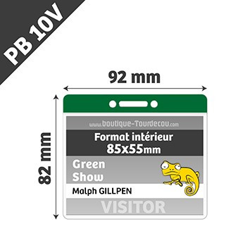 PB10V - Porte Badge Souple - Horizontal - 92x82mm - Transparent