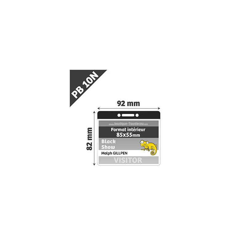 PB10N - Porte Badge Souple - Horizontal - 92x82mm - Transparent