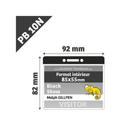 PB10N - Porte Badge Souple - Horizontal - 92x82mm - Transparent