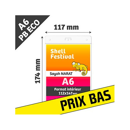 PBECO A6 - Porte Badge Eco - Vertical - Format A6 - Transparent