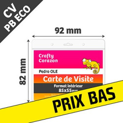 PBECO CV - Porte Badge Eco - Horizontal - Format Carte de Visite - Transparent