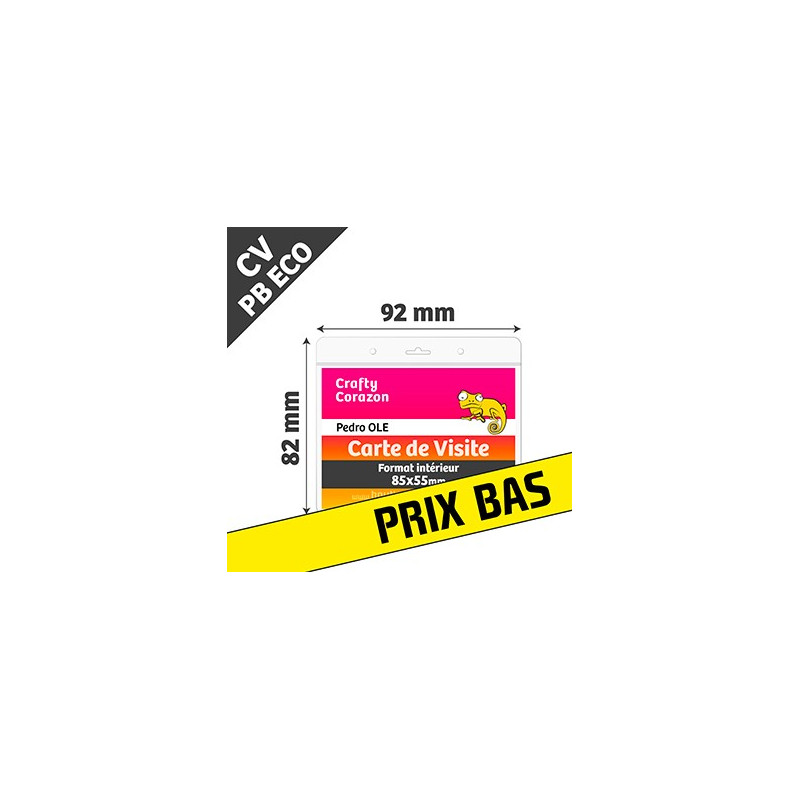 PBECO CV - Porte Badge Eco - Horizontal - Format Carte de Visite - Transparent