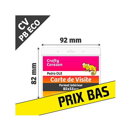 PBECO CV - Porte Badge Eco - Horizontal - Format Carte de Visite - Transparent
