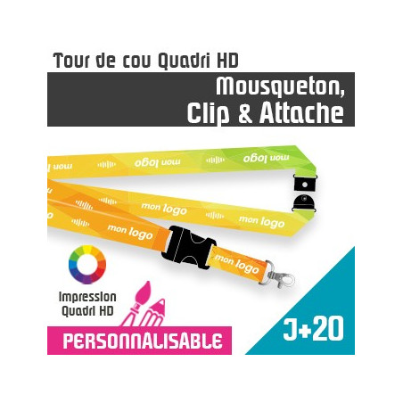 Tour de Cou Mousqueton J+20 Clip et Attache