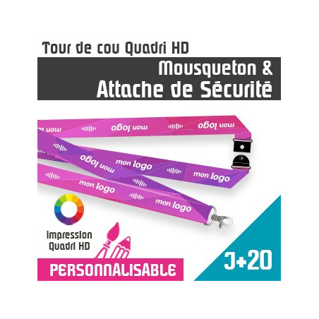 Tour de Cou Mousqueton J+20 Attache de Sécurité
