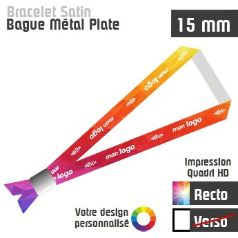Bracelet Satin Bague Metal Plate J+20