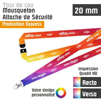 Tour de Cou Mousqueton J+4 Attache de sécurité