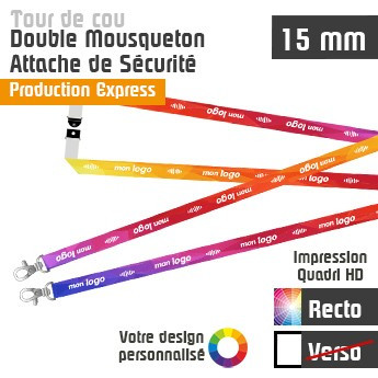Tour de Cou Double Mousqueton J+4 Attache de Sécurité