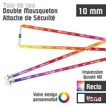 Tour de Cou Double Mousqueton et Attache de Sécurité J+10