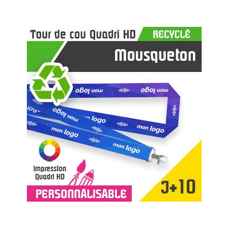 Tour de Cou Recyclé Mousqueton J+10