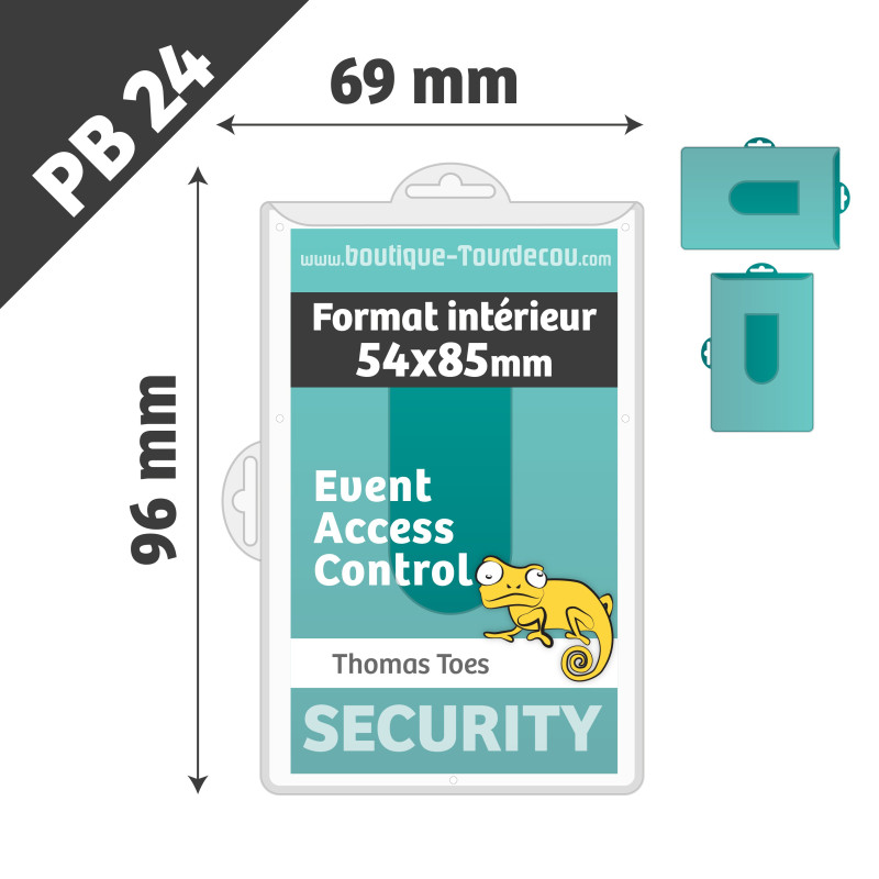PB24 - Porte Badge Rigide - 66x98mm - Transparent