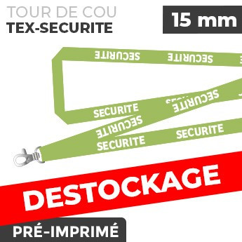 Tour de Cou Vert - TEX-SECURITÉ - lot de 10
