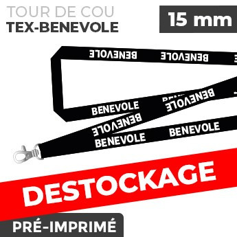Tour de Cou Noir - TEX-BENEVOLE- lot de 10