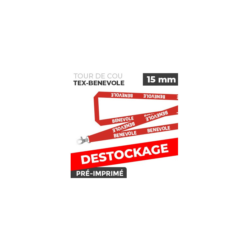 Tour de Cou Rouge - TEX-BENEVOLE- lot de 10