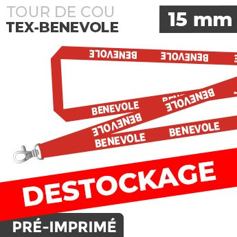 Tour de Cou Rouge - TEX-BENEVOLE- lot de 10