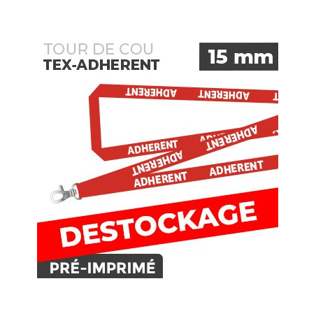 Tour de Cou Rouge - TEX-ADHERENT- lot de 10