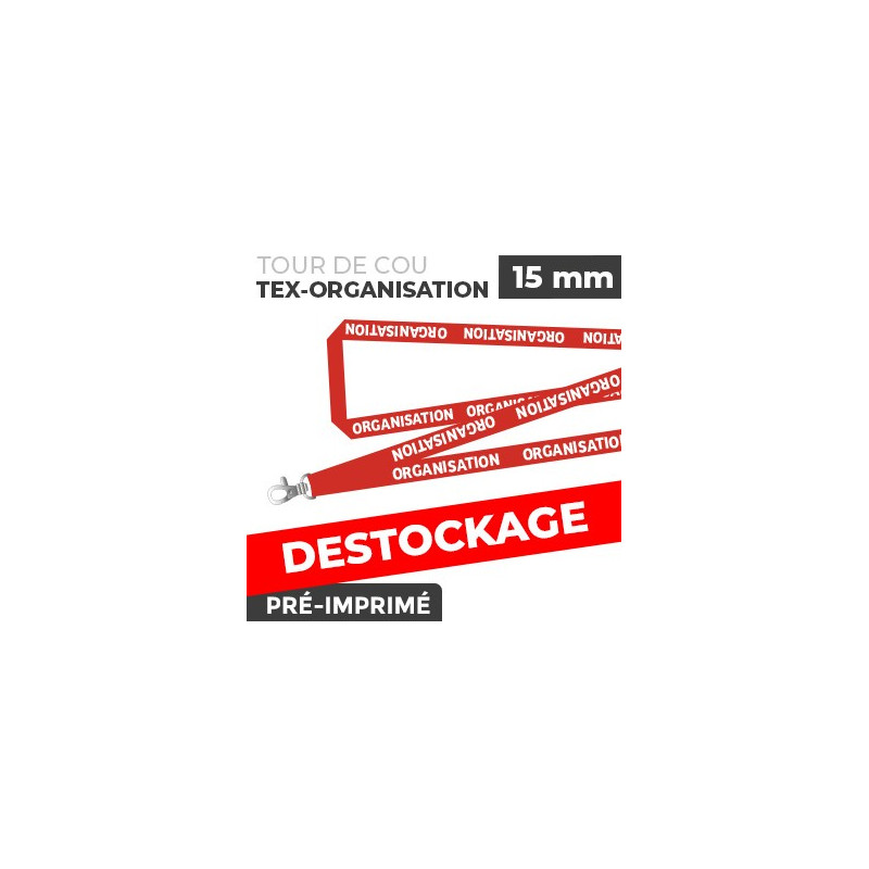 Tour de Cou Rouge - TEX-ORGANISATION- lot de 10
