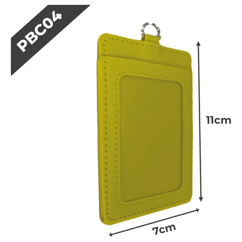 PBC04 Porte-badge en cuir | 55x75mm | Jaune