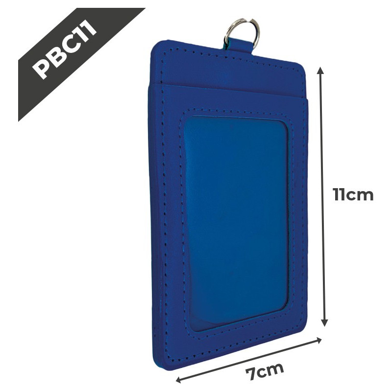 PBC11 Porte-badge en cuir | 55x75mm | Bleu clair