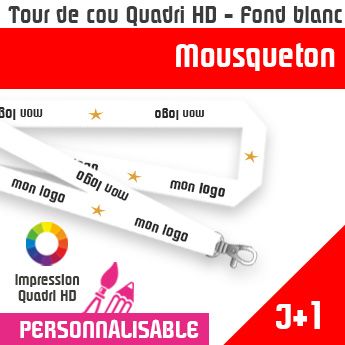 Tour de Cou Mousqueton J+1 - Fond Blanc