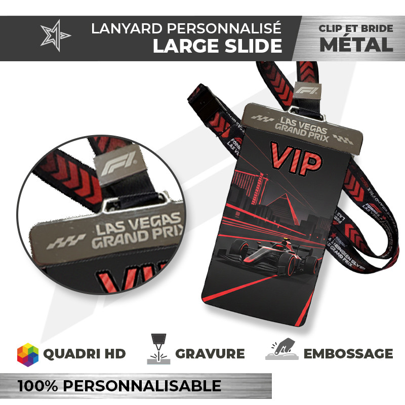 Lanyard personnalisé | LARGE SLIDE | Badge Luxe