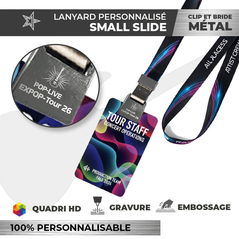 Tour de cou porte badge métal personnalisé
